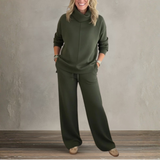 Elegant High Collar Knit Set