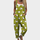 Blue Meadow Print Dungaree