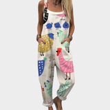 Bright Floral Print Dungaree